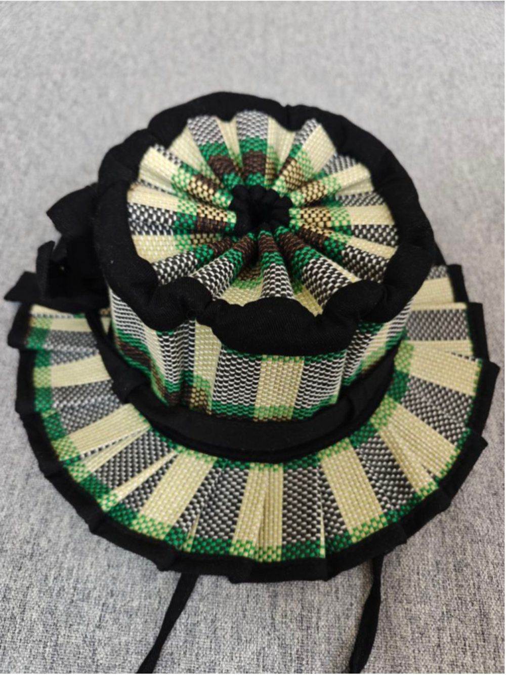 Kids' Lorna Murray Plaid Green Beige Collapsible Hat One Size